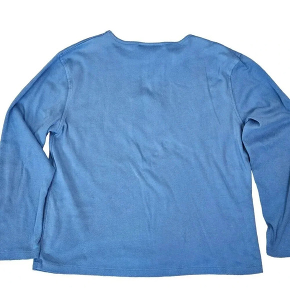 MC Sportswear Long Sleeve Light Blue Snowman Applique T-Shirt Tee Size XL Petite - Picture 4 of 10